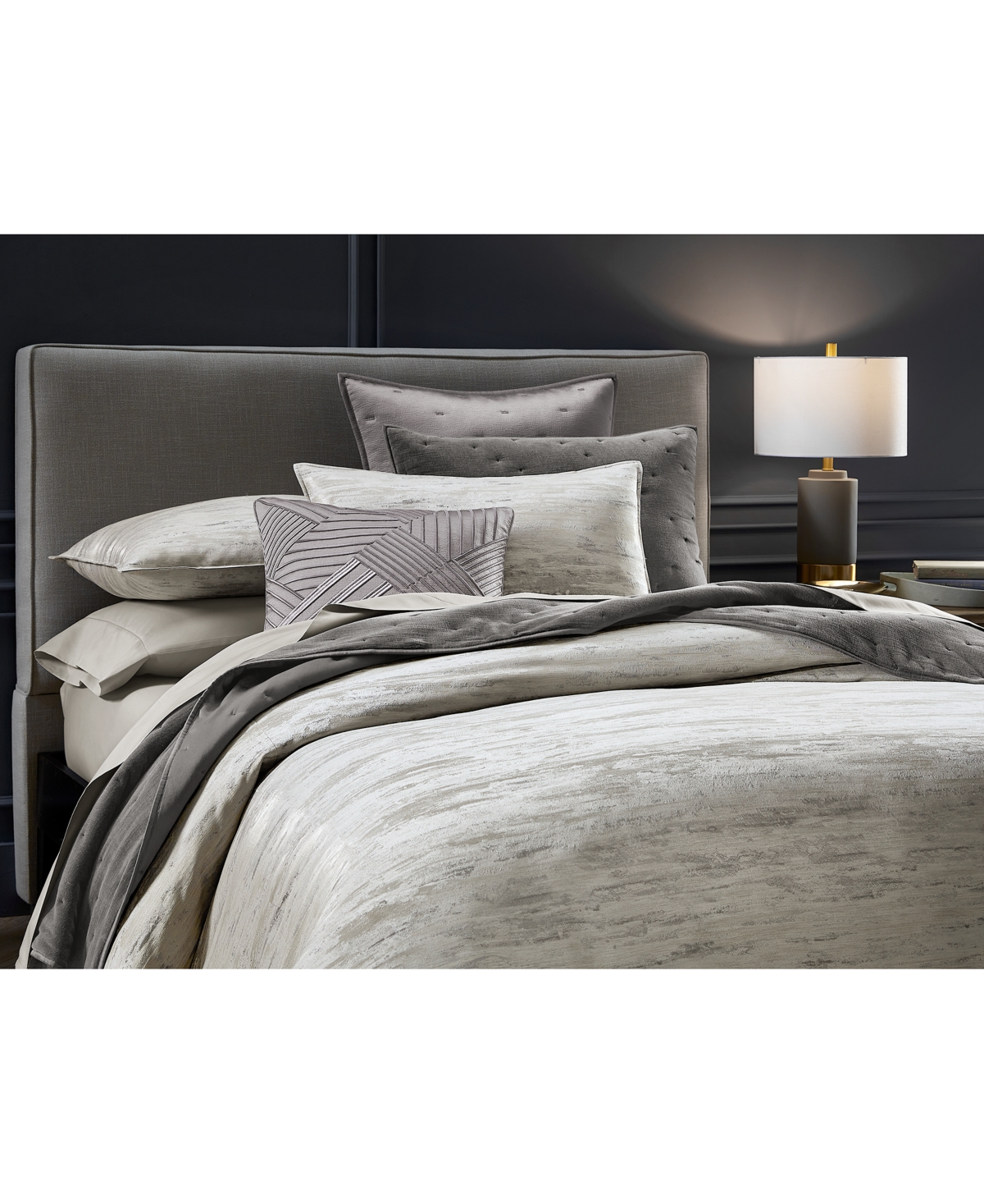 Hotel Collection Impasto Stone 3-pc. Comforter Set, King, Exclusively At Macy's In Grey