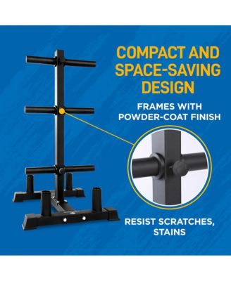 Weight Plate Rack with Barbell Holders, 800-Pound Capacity