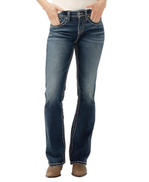 Женские джинсы Silver Jeans Co. Women's Suki Mid Rise Curvy Fit Bootcut Jeans