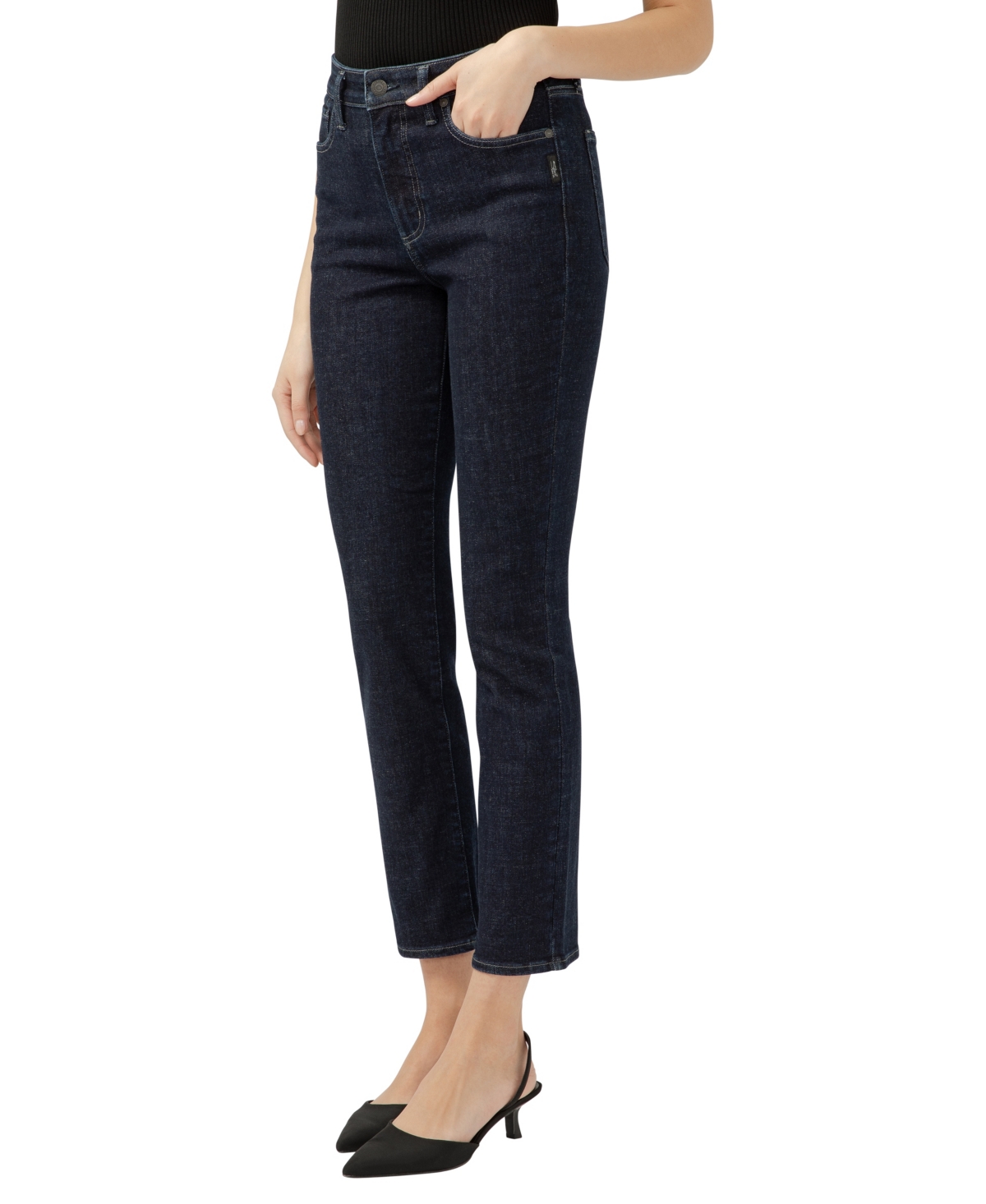 Shop Silver Jeans Co. Women's Isbister High Rise Straight Leg Jeans In Indigo