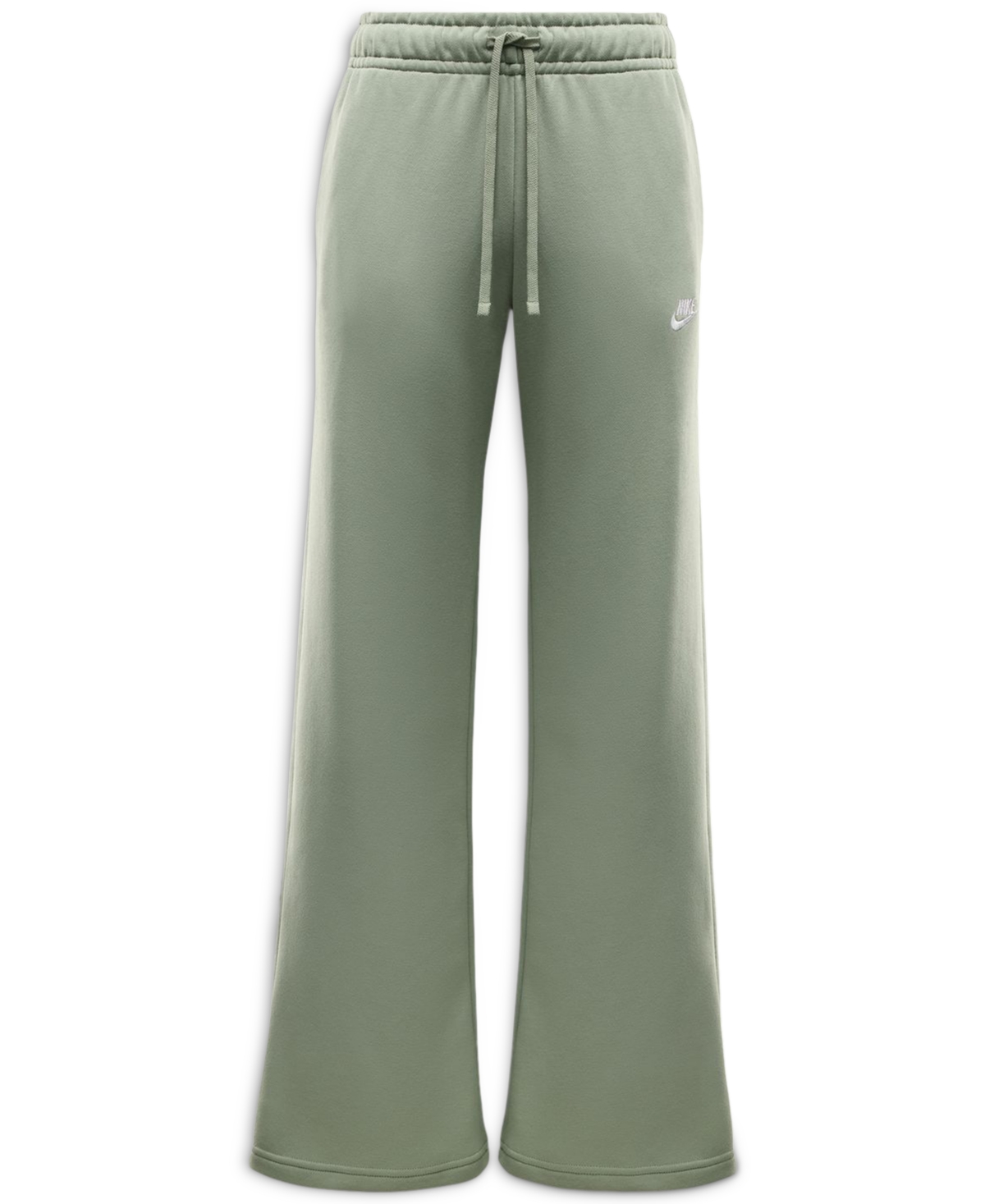 Nike Women's Sportswear Club Fleece Mid-Rise Wide-Leg Sweatpants -whi