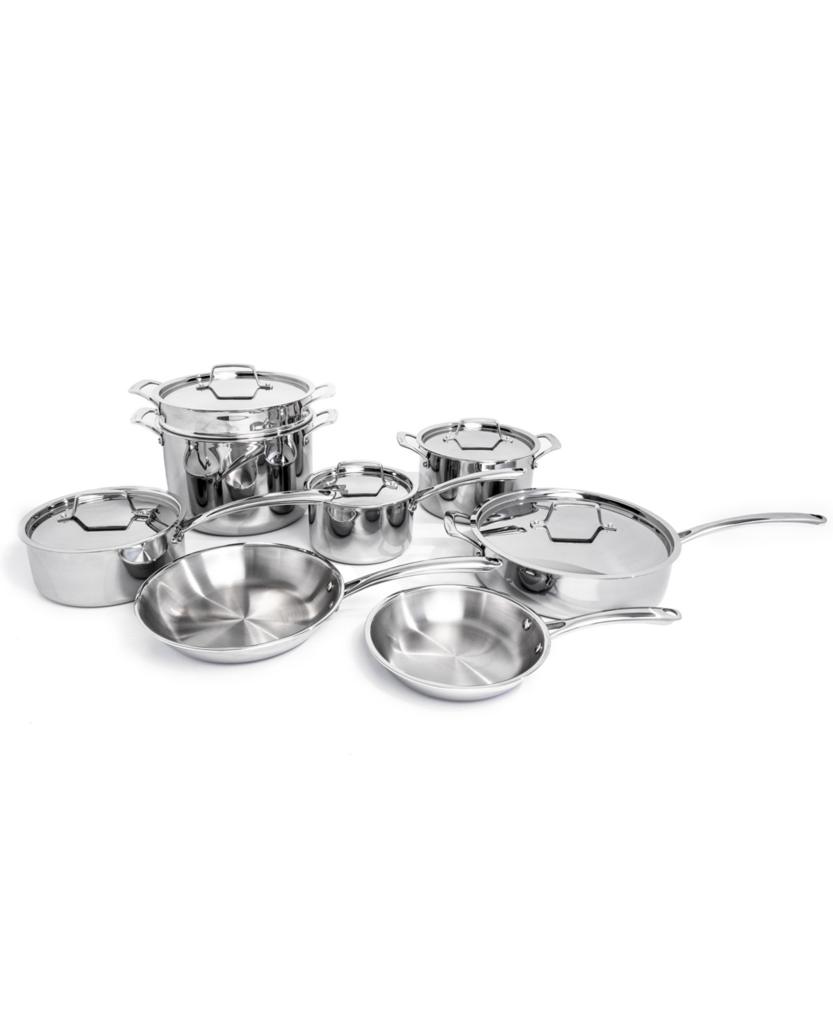 BergHOFF Professional 2pc Tri-Ply 18/10 Stainless Steel Cookware Set, & Fry Pan