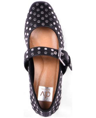 Women's Mellie Buckle Strap Studded Mary Jane Flats