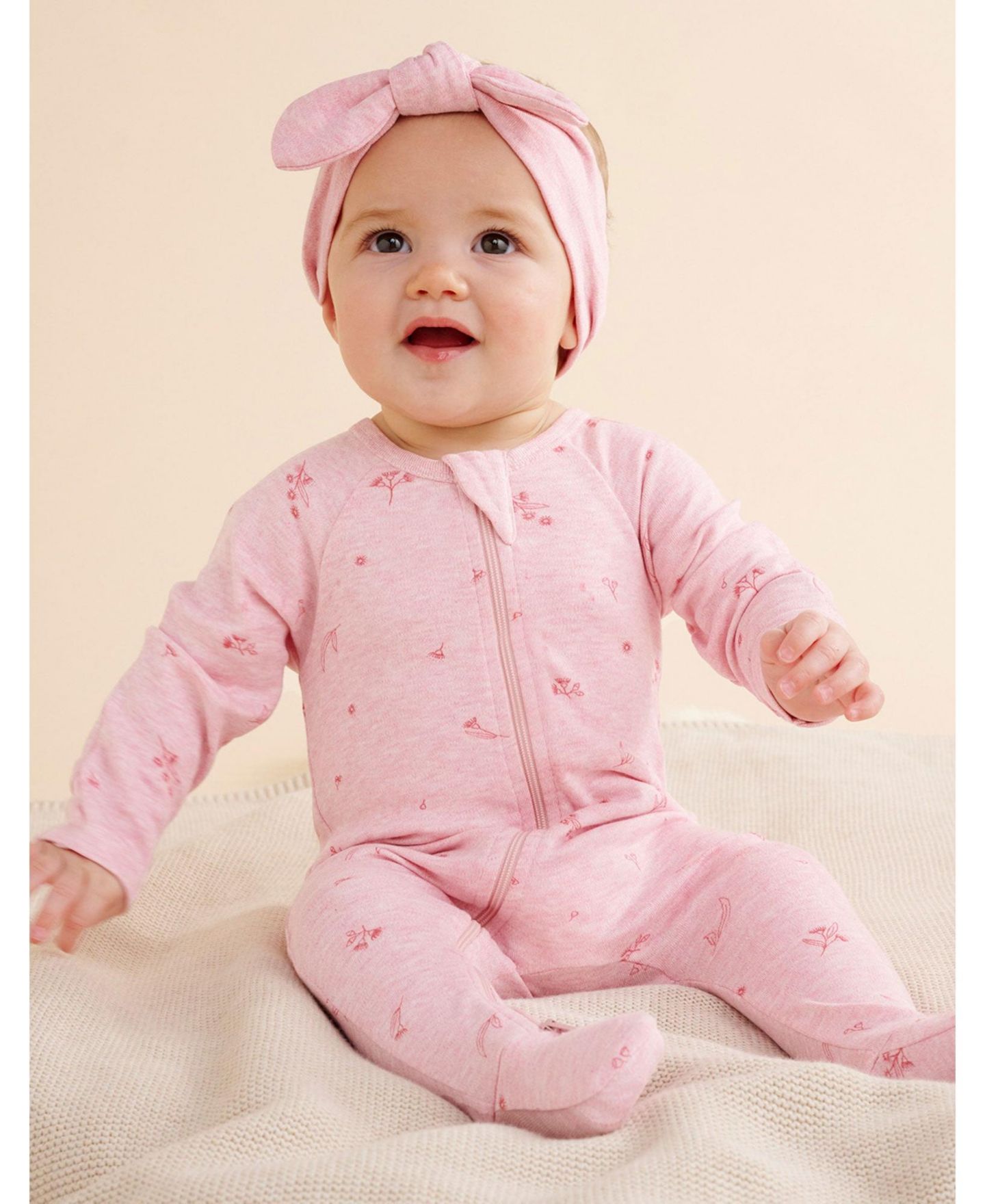 Комбинезоны Purebaby 2 Pack Zip Coverall для девочек-малышей, цвет: Розовый — фото 2