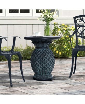 Patina Gray MgO Pineapple Outdoor Side Table