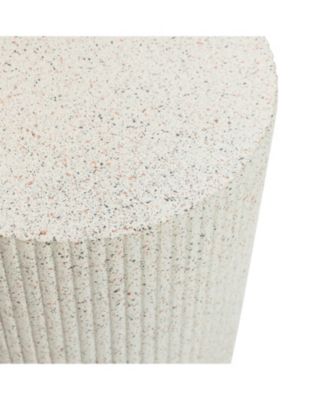 Ivory White Cement Round Outdoor Side Table