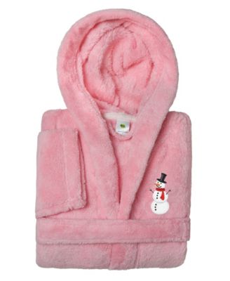 Kids Snowman Super Plush Double Brushed Hooded Bathrobe