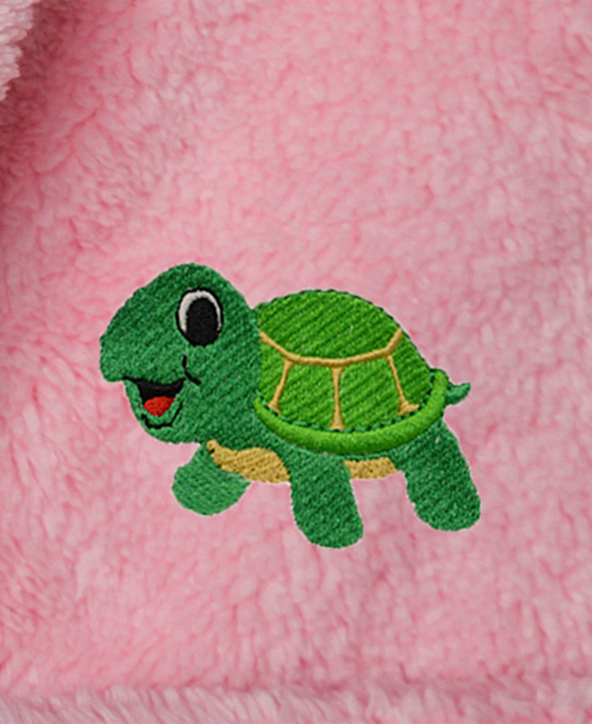 Linum Home Kids Turtle Super Plush Double Brushed Hooded Bathrobes In Pink