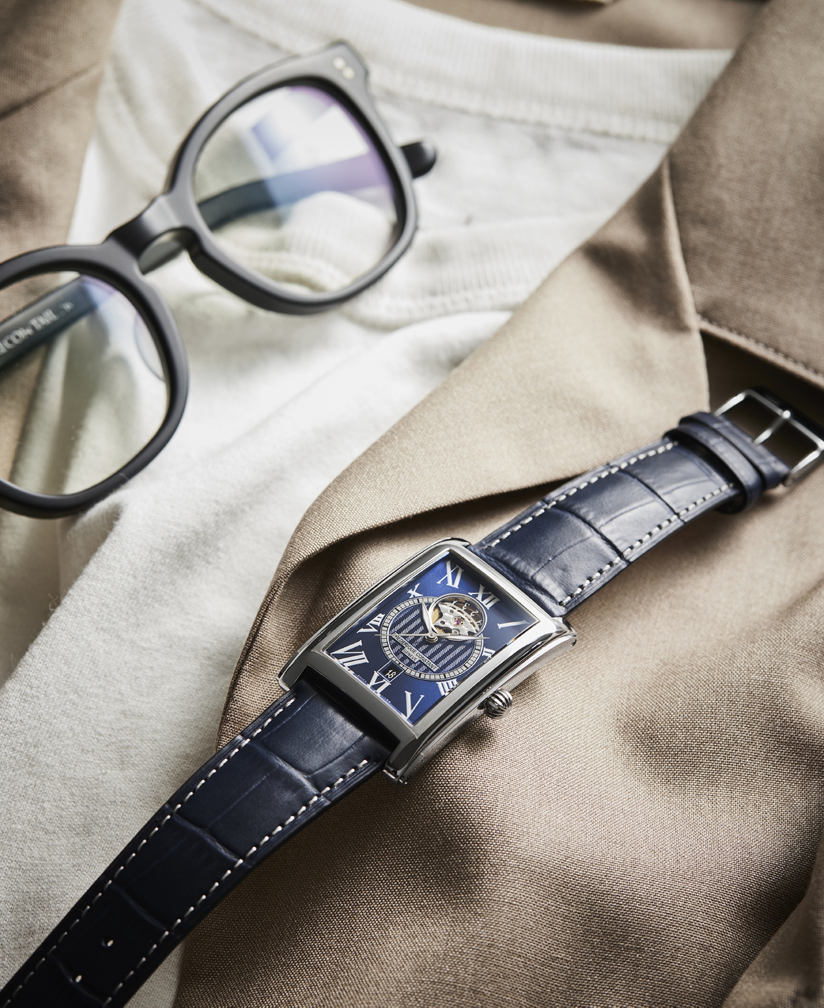 Frederique Constant Women's Swiss Automatic Classics CarreeLeather Strap Watch 31x39mm - Blue
