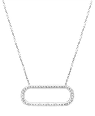 2-Pc. Set Diamond Open Link Pendant Necklace & Matching Hoop Earrings (1/6 ct. t.w.) in Sterling Silver, Created for Macy's