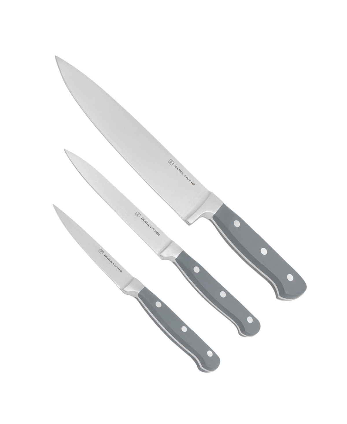 Shop Dura Living 3-piece Starter Knife Set In Gray