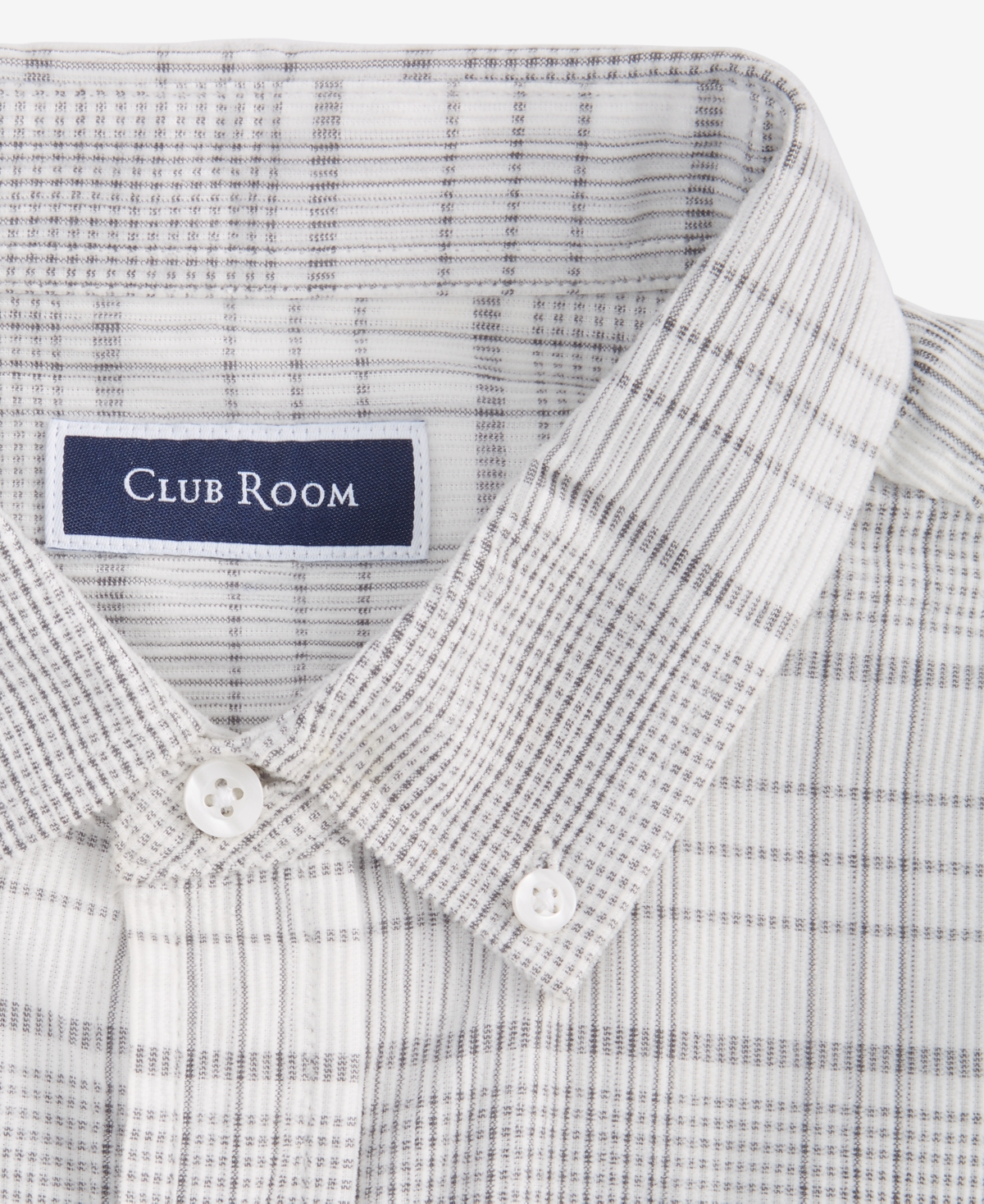 Club Room Men's Long Sleeve Button-Down Textured Plaid Shirt, Exclusively at Macy's