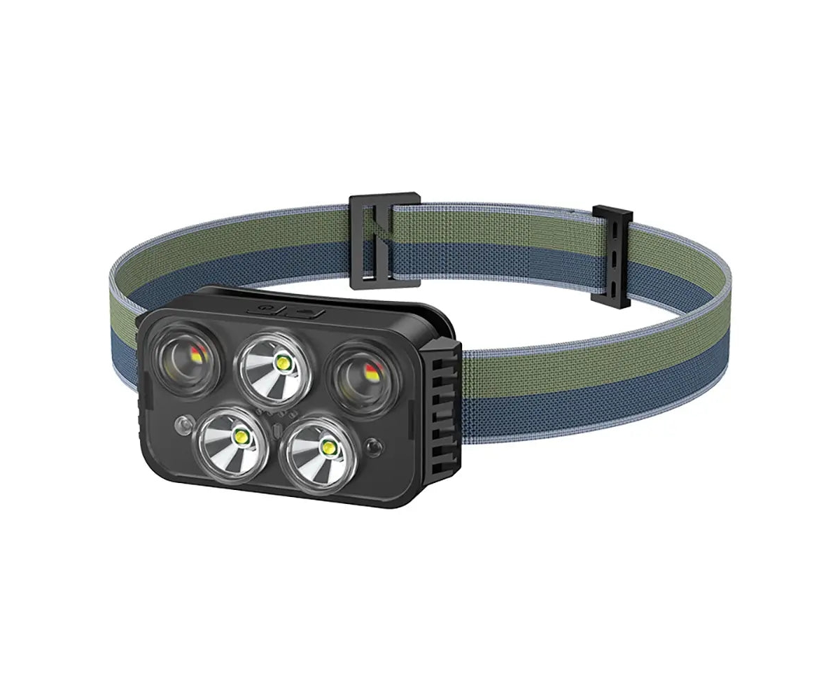 MotionGlow Pro 5 Led Rechargeable Headlamp - Black