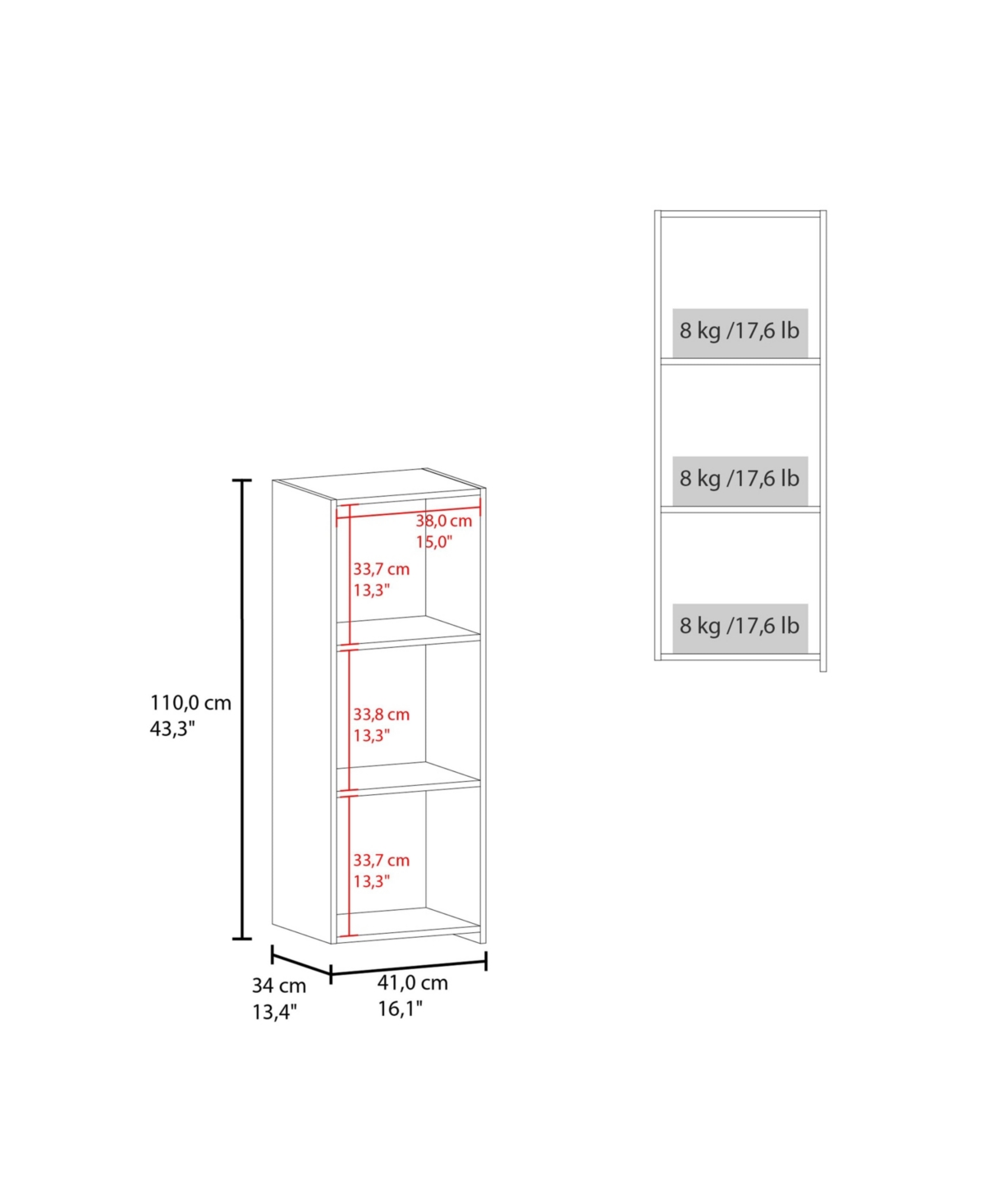 Fm Furniture Pima Wall Cabinet in Melamine With One Door,- Black