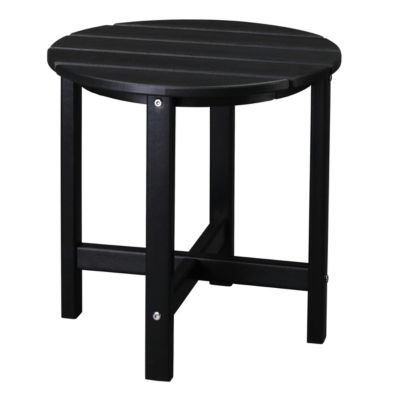 Round HDPE Side Table with Single Layer Design for Patio or Living Room