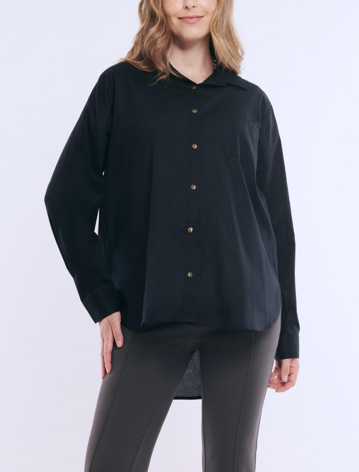 Maternity Long Sleeve Button-Up Poplin Shirt - Motherhood - White