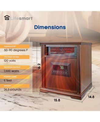 LifePro 4 Element 1500W Electric Infrared Quartz Indoor Space Heater