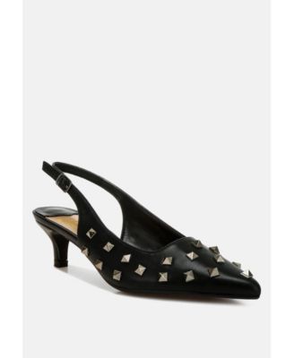 Hegron Stud Embellished Kitten Heels