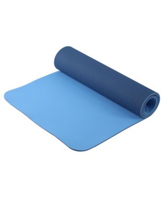 72 x 24" Double Sided 0.25" Thick Non Slip Home Workout Yoga Mat, Blue