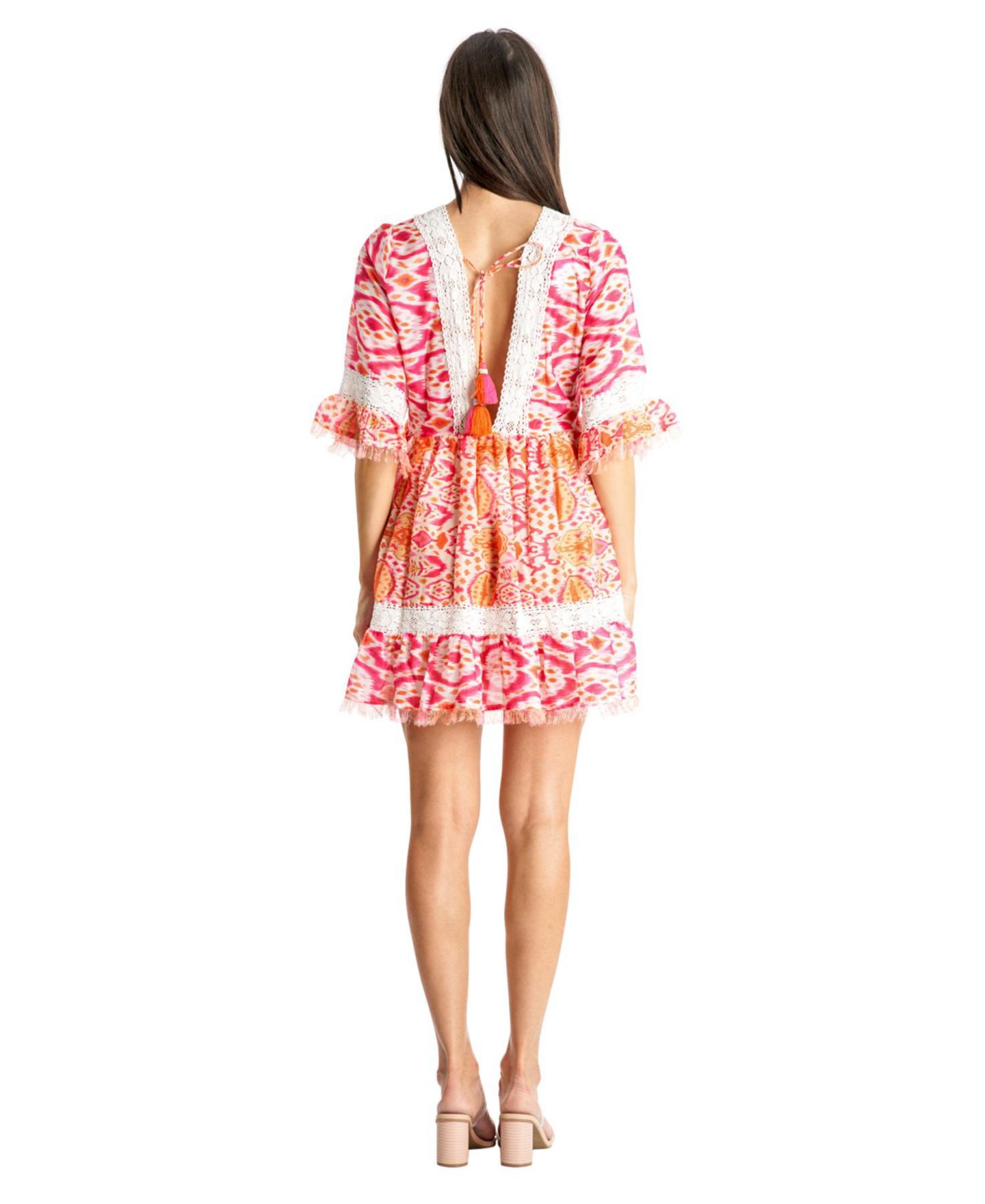 Женское платье La Moda Clothing S Lace Trim Mini Shift, цвет: Разноцветный — фото 2