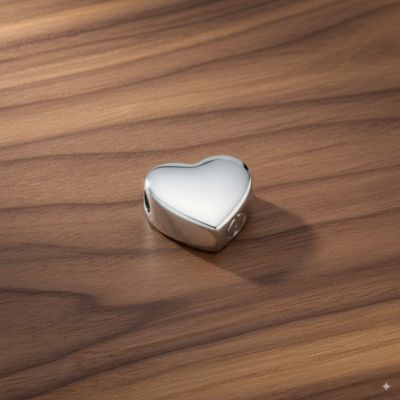 Sterling Silver .925 Cremation Heart 5/8 inch Pendant with 18 inch Necklace