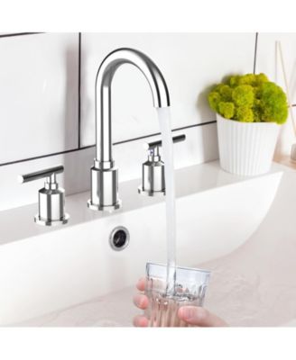 Bathroom Faucet, Bathroom Sink Faucet, 8 Inch Bathroom Faucet for Sink 3 Hole with Stainless Steel Pop-up Drain for Your Bathroom