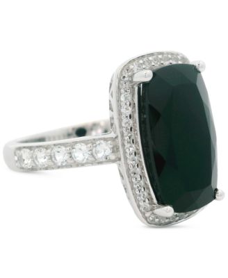 Amethyst (6 ct. t.w.) & White Topaz (1/3 ct. t.w.) Cushion Halo Statement Ring in Gold-Plated Sterling Silver (Also in Sky Blue Topaz, Green Amethyst, & Onyx)