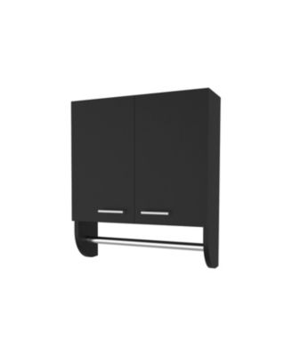 Goodyear Medicine Cabinet in Melamine With a Towel Bar, Black