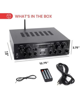 4-Channel Bluetooth Home Audio Amplifier With FM Radio, MP3/USB/SD/AUX Playback, 500 Watt