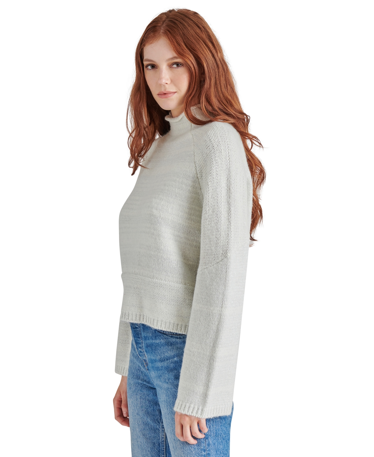 Steve Madden Women's Indie Metallic Mock-Neck Sweater