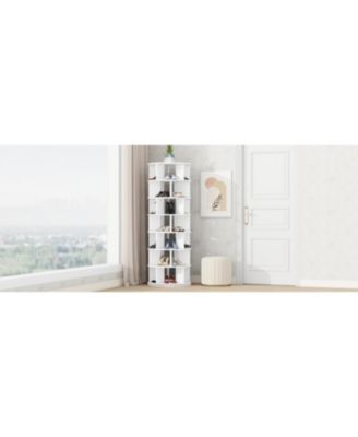 7-Tier Rotating Shoe Tower 360 Carousel Organizer