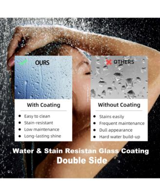 56" -60" W x 70" H Frameless Shower Door, Sliding Shower Door, Premium 5/16" (8mm) Thick Tempered Glass Shower Enclosure with Towel Bar, Double Side Easy Clean Coat, Brushed Nickel Finished With Buffe