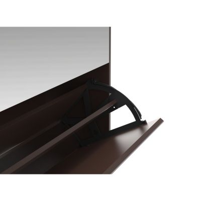 Mirror Shoe Cabinet with 2 Tier Drawers