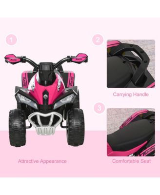 NO Power Kids Ride On Push Car, Ride Racer, Foot-to-floor Sliding Car, Walking ATV Toy with Music, Lights, for 1.5-3 Years Old, Pink