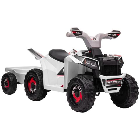 Детская игрушка Streamdale Furniture Electric Ride-On ATV with Back Trailer, цвет: Белый