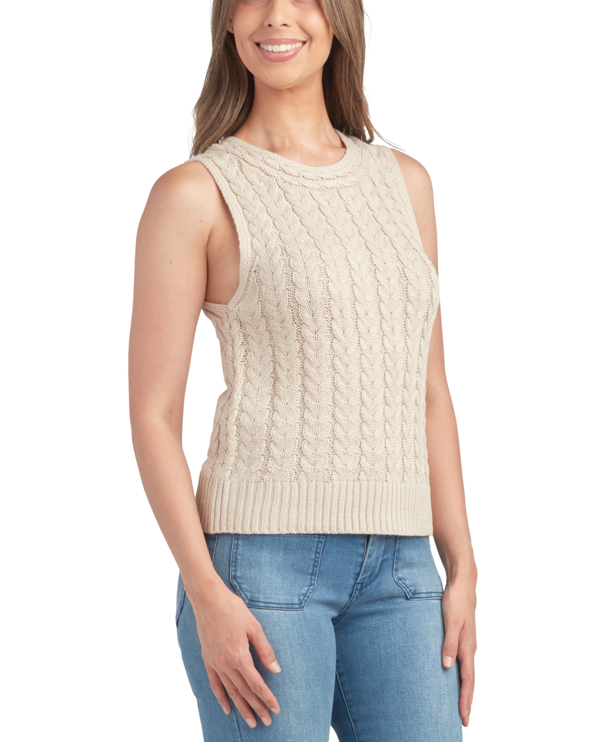 Bcx Juniors' Shaker-Stitched Sleeveless Sweater