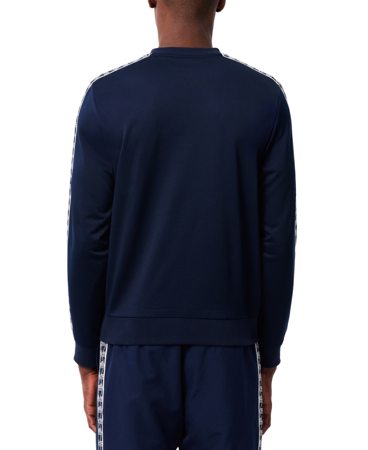 Lacoste Men's Crewneck Long Sleeve Decorative Trim Performance Sweatshirt
