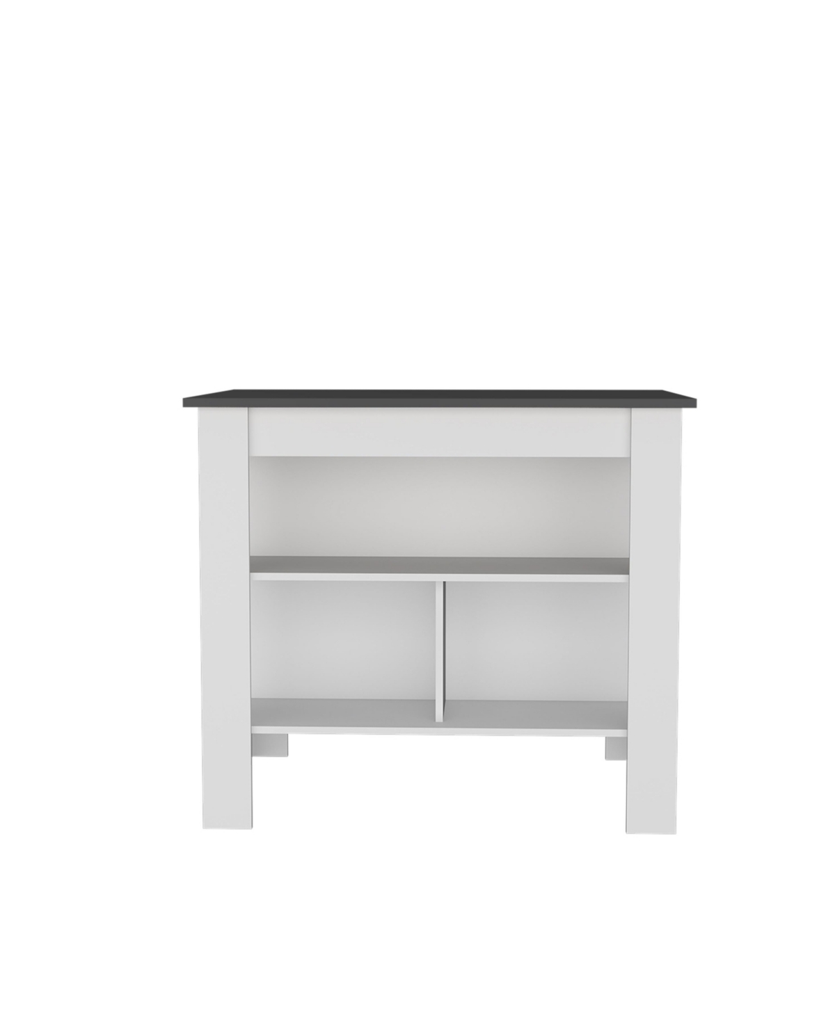 Fm Furniture Aztec Kitchen Island in melamine with open storage,gray+white - Gray+white