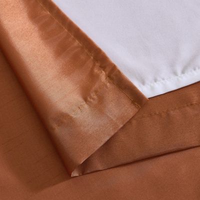 Jefferson Faux Silk Semi Sheer Light Filtering Microfiber Lined Grommet Lightweight Window Curtain Panels, Set of 2