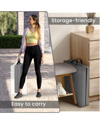 GoGym 6 'x 2' x 1.5" Folding 3 Panel Exercise Gym Mat, Gray