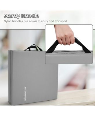 GoGym 6 'x 2' x 1.5" Folding 3 Panel Exercise Gym Mat, Gray