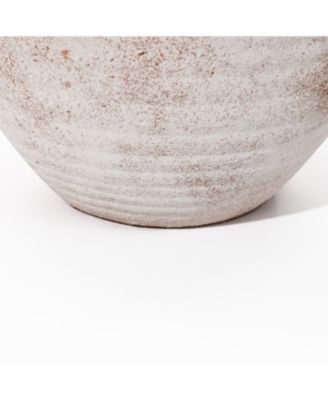 Marble Brown and White 7.5-Inch Tall Terracotta Vase