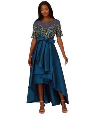 【海外限定】AdriannaPapell ドレス☆Blue Taffeta Cutwork Dres Adrianna Papell Women's Taffeta Cutwork Dress, Light Navy at
