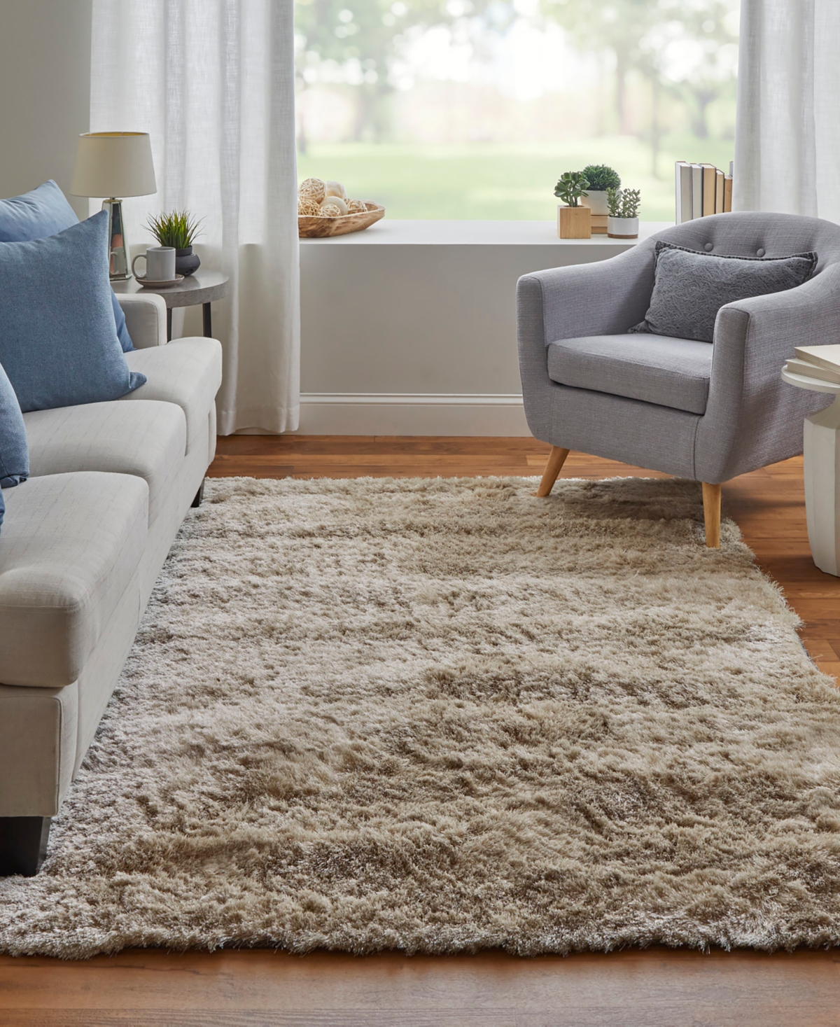 Feizy Indochine 4550f 2'6"x6' Area Rug In Tan,taupe