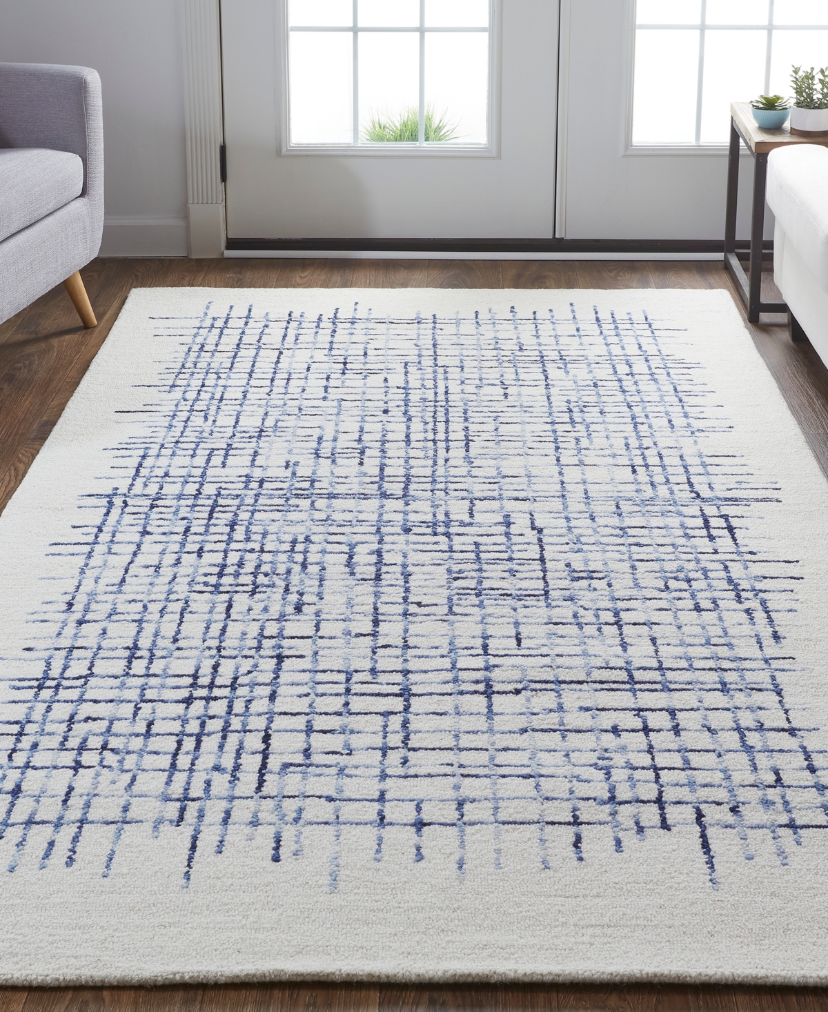 Feizy Maddox 8630f Area Rug, 5' X 8' In Ivory,blue