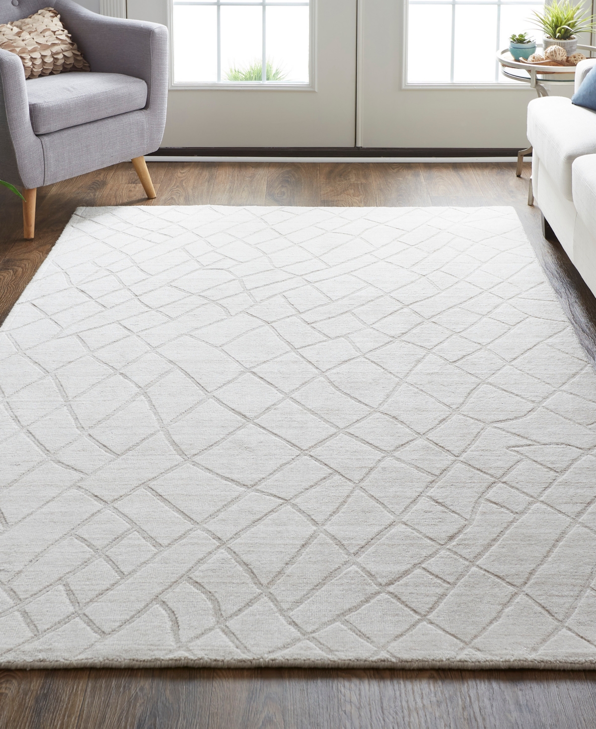 Shop Feizy Redford 8846f 8'x10' Area Rug In Ivory,gray