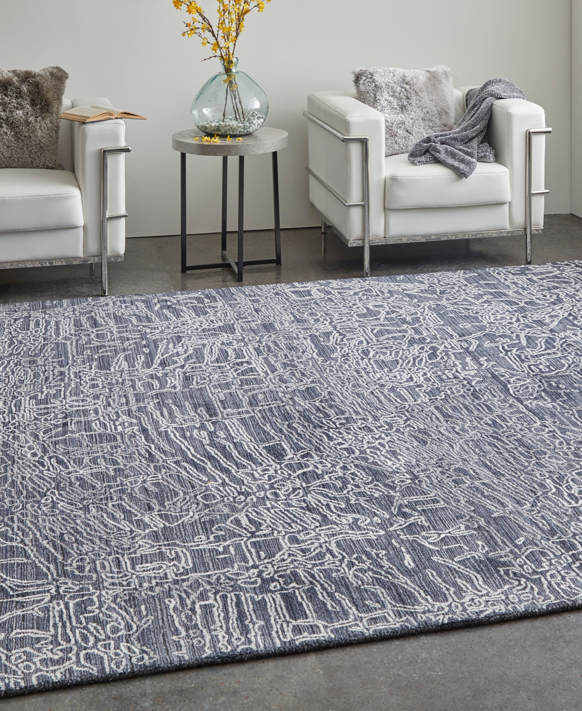 Feizy Whitton 8891f Area Rug, 4' X 6' In Black,gray