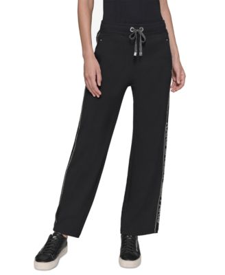 KARL LAGERFELD PARIS - Women's Rhinestone-Logo Pants