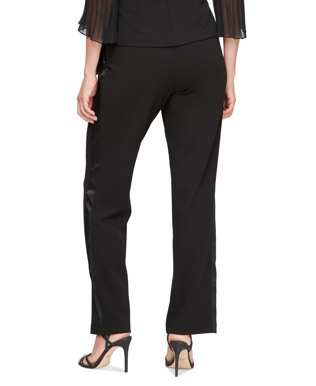 Alex Evenings Women's Straight-Leg Pull-On Tuxedo Pants