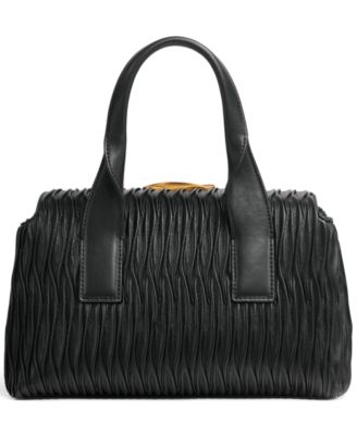 Amagansett Soft-Rolled Pleated Satchel with Sculpted Magnet Closure